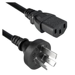 5.91' (1.80m) Power Cord Black IRAM 2073 To IEC 320-C13 H05VV-F - Qualtek