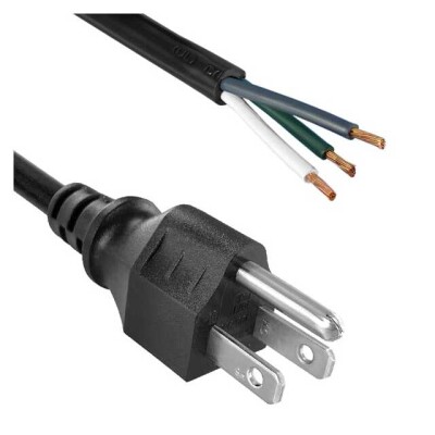 6.00' (1.83m) Power Cord Black NEMA 5-15P To Cable SVT - 1