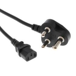 8.20' (2.50m) Power Cord Black SANS 164-1, Right Angle To IEC 320-C13 H05VV-F - GlobTek, Inc.