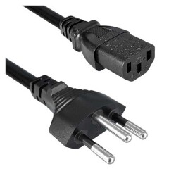 5.91' (1.80m) Power Cord Black SEV 1011, 3 pos To IEC 320-C13 H05VV-F - Qualtek