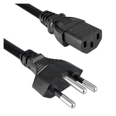 5.91' (1.80m) Power Cord Black SEV 1011, 3 pos To IEC 320-C13 H05VV-F - 1