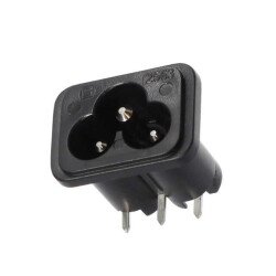 Power Entry Connector Receptacle, Male Pins IEC 320-C6 Panel Mount, Through Hole, Right Angle - SCHURTER Inc.