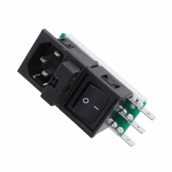 Power Entry Connector Receptacle, Male Blades - Module IEC 320-C14 Panel Mount, Snap-In - SCHURTER Inc.