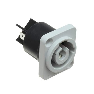 Power Entry Connector Receptacle, Female Sockets Custom Connection Panel Mount, Flange - 1