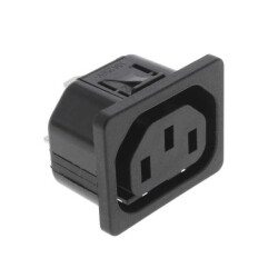 Power Entry Connector Receptacle, Female Sockets IEC 320-2-2/F Panel Mount, Snap-In - SCHURTER Inc.