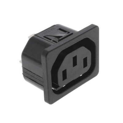 Power Entry Connector Receptacle, Female Sockets IEC 320-2-2/F Panel Mount, Snap-In - 1