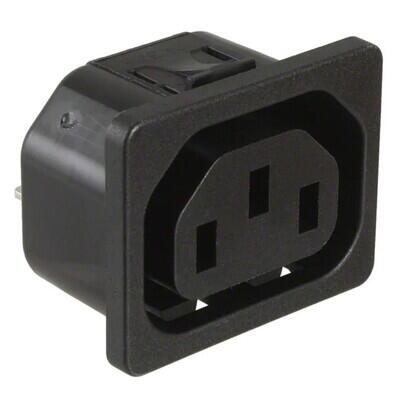 Power Entry Connector Receptacle, Female Sockets IEC 320-2-2/F Panel Mount, Snap-In - 1