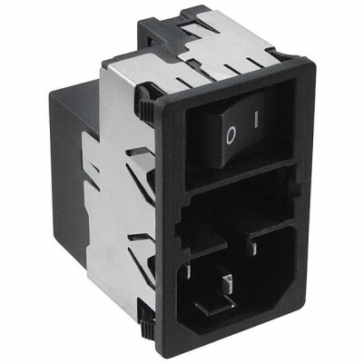 Power Entry Connector Receptacle, Male Blades - Module IEC 320-C14 Panel Mount, Snap-In - 1