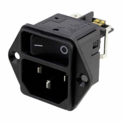 Power Entry Connector Receptacle, Male Blades - Module IEC 320-C14 Panel Mount, Flange - SCHURTER Inc.