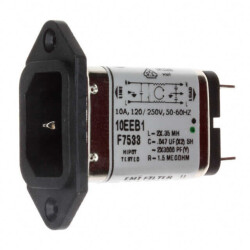 Power Entry Connector Receptacle, Male Blades IEC 320-C14 Panel Mount, Flange - TE Connectivity Corcom Filters
