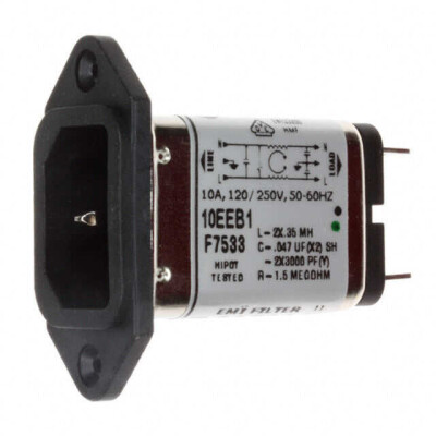 Power Entry Connector Receptacle, Male Blades IEC 320-C14 Panel Mount, Flange - 1