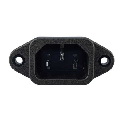 Power Entry Connector Receptacle, Male Blades IEC 320-C14 Panel Mount, Flange - 1