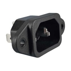 Power Entry Connector Receptacle, Male Blades IEC 320-C14 Panel Mount, Flange - 3