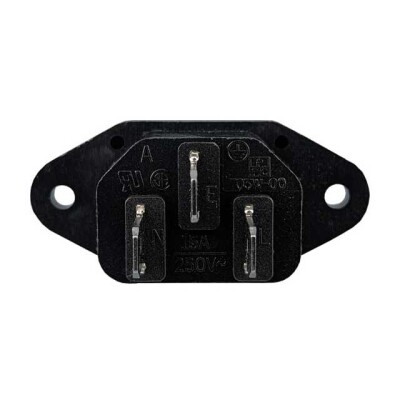 Power Entry Connector Receptacle, Male Blades IEC 320-C14 Panel Mount, Flange - 4