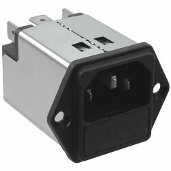 Power Entry Connector Receptacle, Male Blades - Module IEC 320-C14 Panel Mount, Flange - SCHURTER Inc.