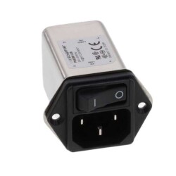 Power Entry Connector Receptacle, Male Blades - Module IEC 320-C14 Panel Mount, Flange - TE Connectivity Schaffner