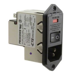 Power Entry Connector Receptacle, Male Blades - Module IEC 320-C14 Panel Mount, Flange - TE Connectivity Corcom Filters