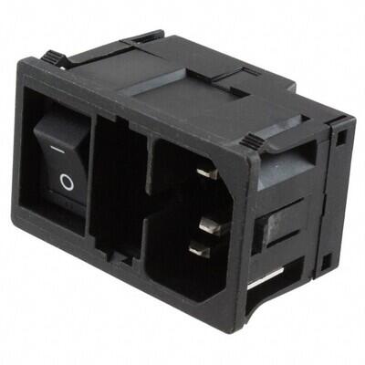 Power Entry Connector Receptacle, Male Blades - Module IEC 320-C14 Panel Mount, Snap-In - 1