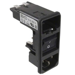 Power Entry Connector Receptacle, Male Blades - Module IEC 320-C14 Panel Mount, Snap-In - 1