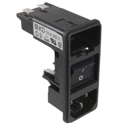 Power Entry Connector Receptacle, Male Blades - Module IEC 320-C14 Panel Mount, Snap-In - 1