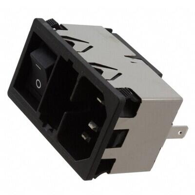 Power Entry Connector Receptacle, Male Blades - Module IEC 320-C14 Panel Mount, Snap-In - 1
