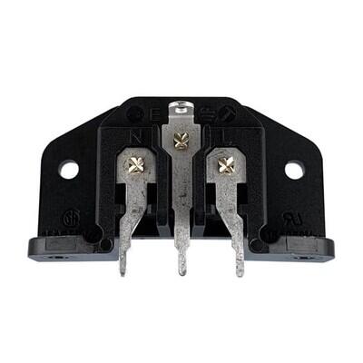 Power Entry Connector Receptacle, Male Blades IEC 320-C14 Panel Mount, Flange; Through Hole, Right Angle - 2