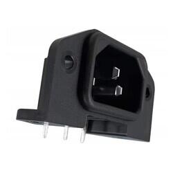 Power Entry Connector Receptacle, Male Blades IEC 320-C14 Panel Mount, Flange; Through Hole, Right Angle - 3