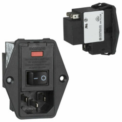 Power Entry Connector Receptacle, Male Blades - Module IEC 320-C14 Panel Mount, Flange - TE Connectivity Corcom Filters (1)