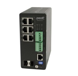 Power over Ethernet - PoE LAN SWITCH Managed Hardened PoE+ Switch (8) 10/100/1000Base-T PoE+ (4) 100/1000B - Lantronix, Inc.