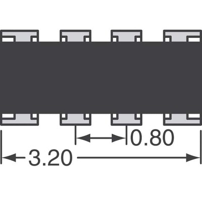 220 Ohm ±5% 62.5mW Power Per Element Isolated 4 Resistor Network/Array ±200ppm/°C 1206 (3216 Metric), Convex, Long Side Terminals - 3