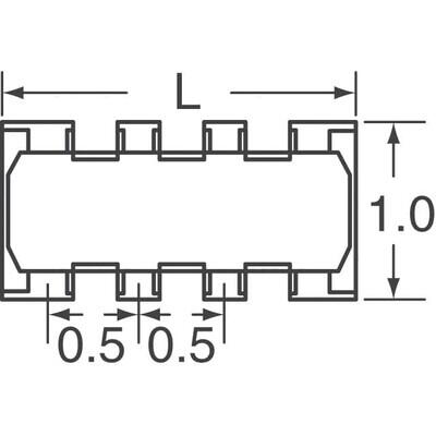 2.7k Ohm ±5% 62.5mW Power Per Element Isolated 4 Resistor Network/Array ±200ppm/°C 0804, Convex, Long Side Terminals - 2