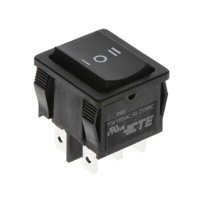 Rocker Switch DPDT 10A (AC) 125 V Panel Mount, Snap-In - 1
