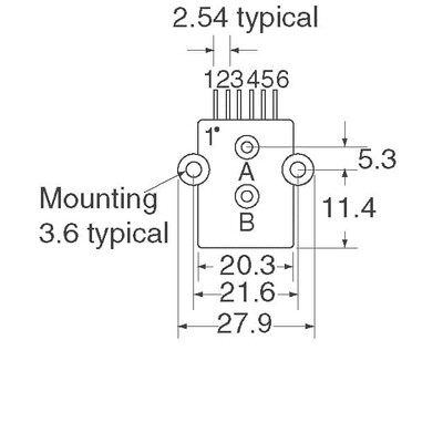 Pressure Sensor 0.18PSI (1.25kPa) Differential Male - 0.19