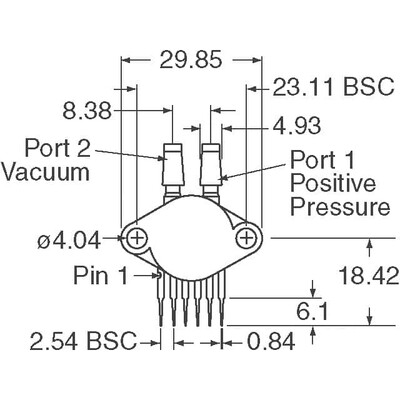 Pressure Sensor 101.53PSI (700kPa) Differential Male - 0.19