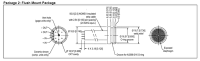 Pressure Sensor 200PSI (1378.95kPa) Vented Gauge 0 mV ~ 100 mV Cylinder - 3