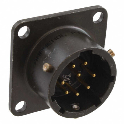 8 Position Circular Connector Receptacle, Male Pins Solder Cup - 1