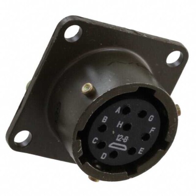 8 Position Circular Connector Receptacle, Female Sockets Solder Cup - 1