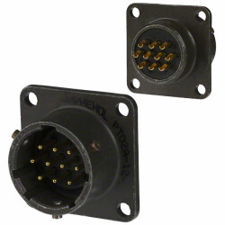 10 Position Circular Connector Receptacle, Male Pins Solder Cup - Amphenol Industrial Operations