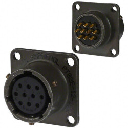 10 Position Circular Connector Receptacle, Female Sockets Solder Cup - Amphenol Industrial Operations