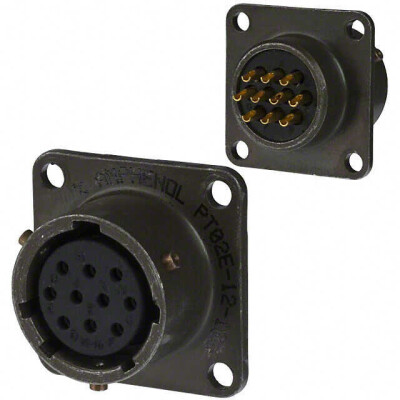 10 Position Circular Connector Receptacle, Female Sockets Solder Cup - 1