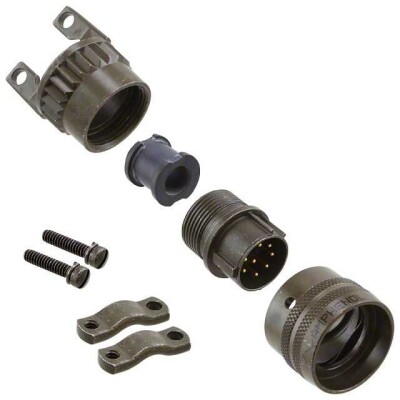 8 Position Circular Connector Plug, Male Pins Solder Cup - 1