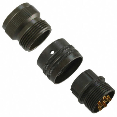 5 Position Circular Connector Plug, Female Sockets Solder Cup - 1