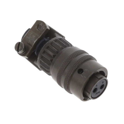 2 Position Circular Connector Plug, Female Sockets Solder Cup - 1