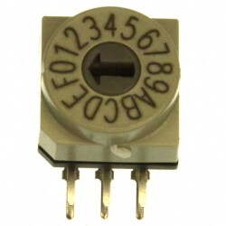 Dip Switch Hexadecimal 16 Position Through Hole, Right Angle Rotary for Tool Actuator 150mA 24VDC - APEM Inc.