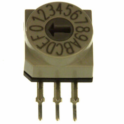 Dip Switch Hexadecimal 16 Position Through Hole, Right Angle Rotary for Tool Actuator 150mA 24VDC - APEM Inc.