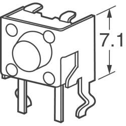 Tactile Switch SPST-NO Side Actuated Through Hole, Right Angle - C&K (1)