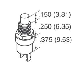 Pushbutton Switch SPST-NO Standard Panel Mount, Rear - 2