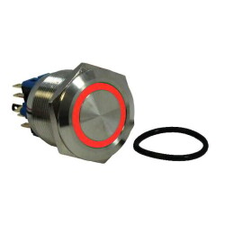 Pushbutton Switch SPST-NO + SPST-NC Anti-Vandal, Illuminated Panel Mount, Front - CIT Relay and Switch