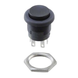 Pushbutton Switch DPDT Standard Panel Mount, Front - NKK Switches