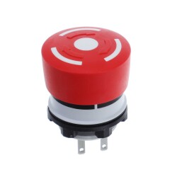 Pushbutton Switch DPST-NC Standard Panel Mount, Front - EAO